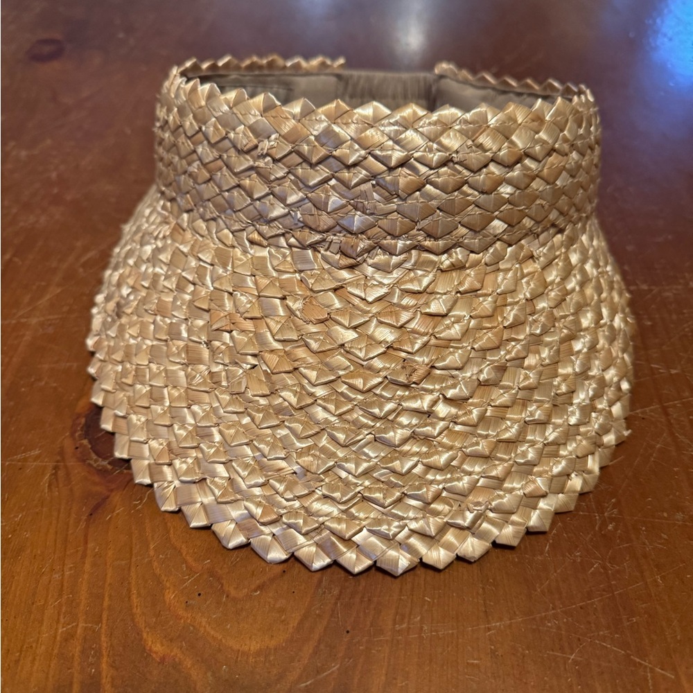 Chic Tan Woven Sun Visor